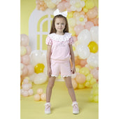 A'Dee Girls Pink Sweatshirt and Short Set
